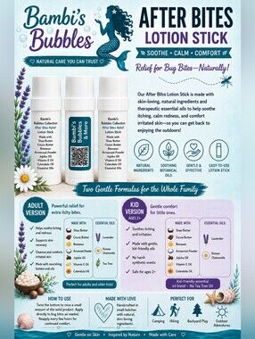 Bambi's Bubbles After Bites Lotion Stick 2oz